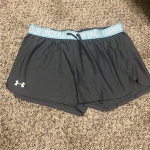 Under Armour Women's Grey and Blue Shorts